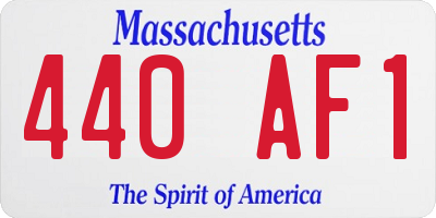MA license plate 440AF1