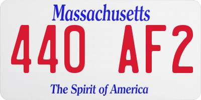 MA license plate 440AF2