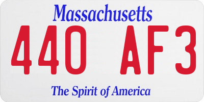 MA license plate 440AF3