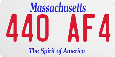MA license plate 440AF4