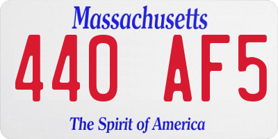 MA license plate 440AF5