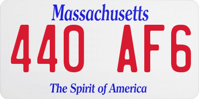 MA license plate 440AF6
