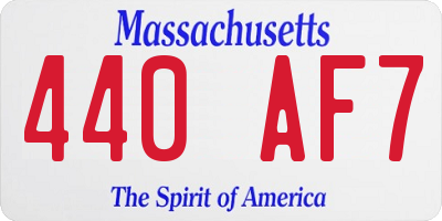 MA license plate 440AF7