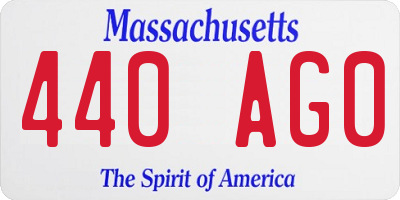 MA license plate 440AG0