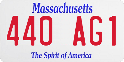 MA license plate 440AG1