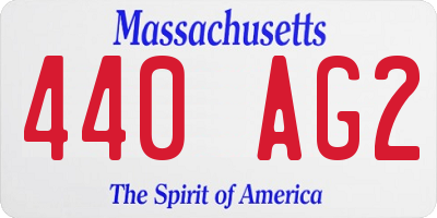 MA license plate 440AG2