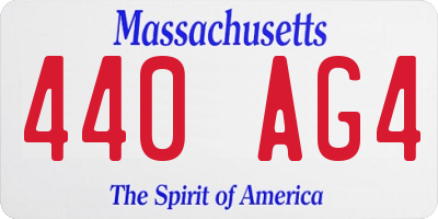 MA license plate 440AG4