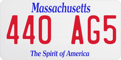 MA license plate 440AG5