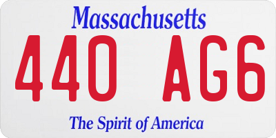 MA license plate 440AG6