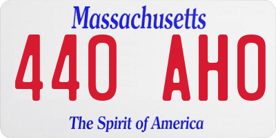 MA license plate 440AH0