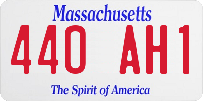 MA license plate 440AH1