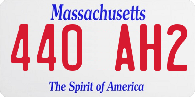 MA license plate 440AH2