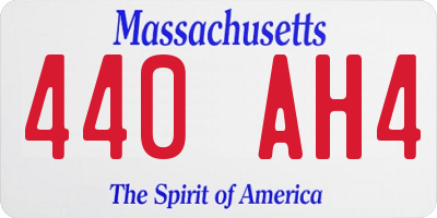 MA license plate 440AH4