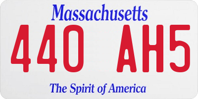 MA license plate 440AH5