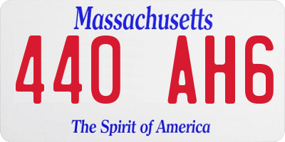 MA license plate 440AH6