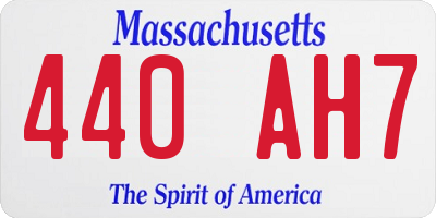 MA license plate 440AH7