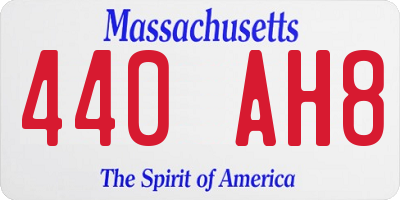 MA license plate 440AH8