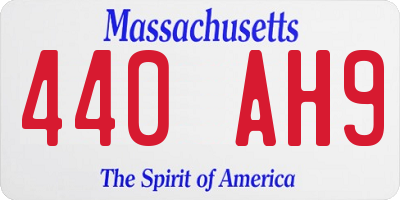 MA license plate 440AH9