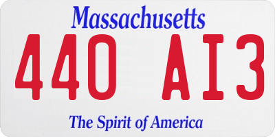 MA license plate 440AI3