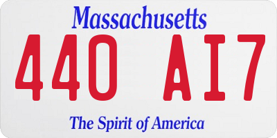MA license plate 440AI7