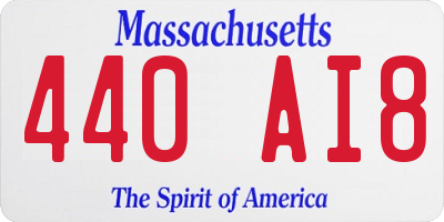 MA license plate 440AI8