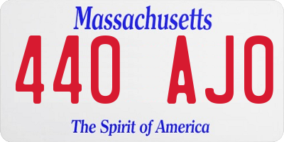 MA license plate 440AJ0