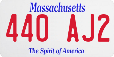 MA license plate 440AJ2