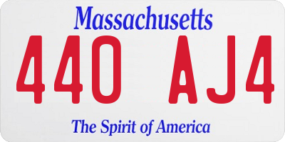MA license plate 440AJ4