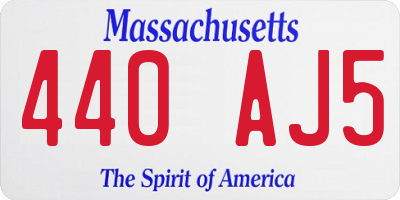 MA license plate 440AJ5