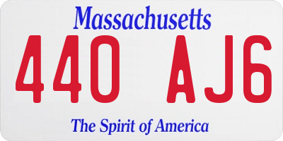 MA license plate 440AJ6