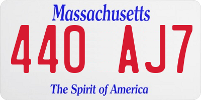 MA license plate 440AJ7