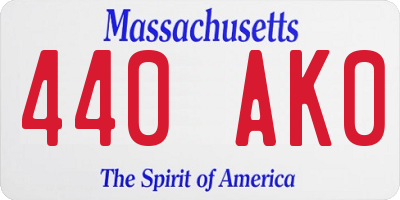 MA license plate 440AK0