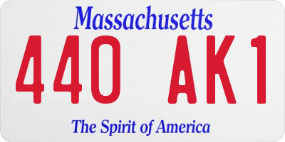 MA license plate 440AK1
