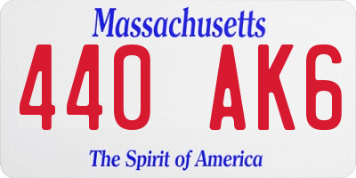 MA license plate 440AK6
