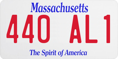 MA license plate 440AL1