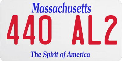 MA license plate 440AL2