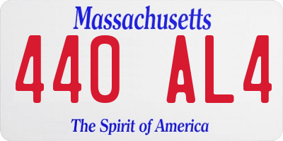 MA license plate 440AL4