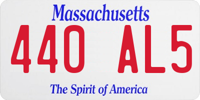 MA license plate 440AL5