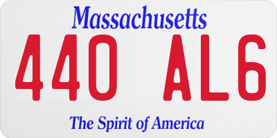 MA license plate 440AL6