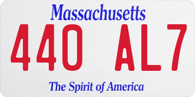 MA license plate 440AL7