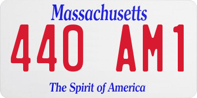 MA license plate 440AM1