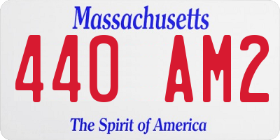 MA license plate 440AM2