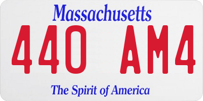 MA license plate 440AM4