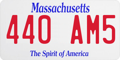 MA license plate 440AM5