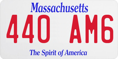 MA license plate 440AM6