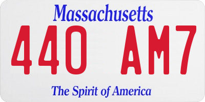 MA license plate 440AM7