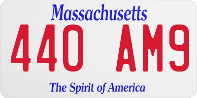 MA license plate 440AM9