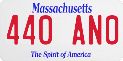 MA license plate 440AN0