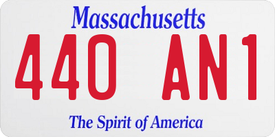 MA license plate 440AN1
