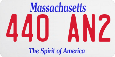 MA license plate 440AN2